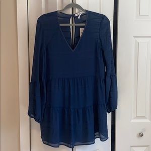 BCBGeneration Navy Tiered A-Line Dress